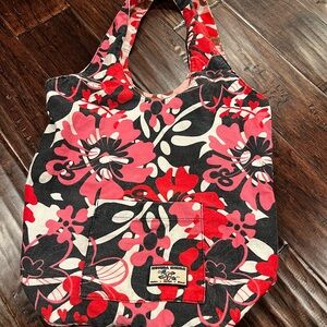 Floral Hobo Bag - Black, Red, White
